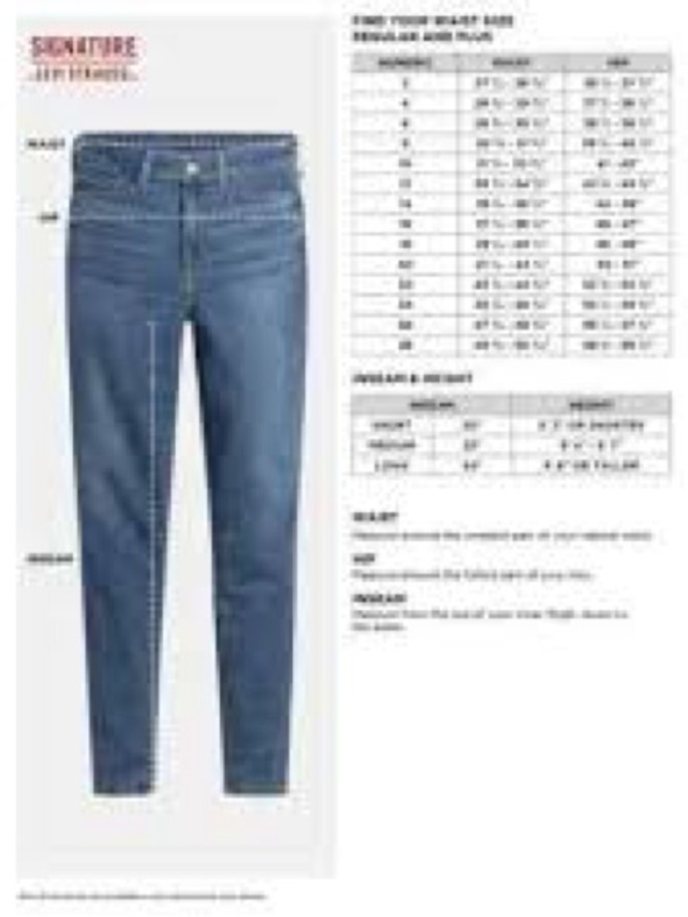 Levi Strauss Signature Women's Modern Mid-rise Skinny Jeans-light wash blue - Picture 11 of 11